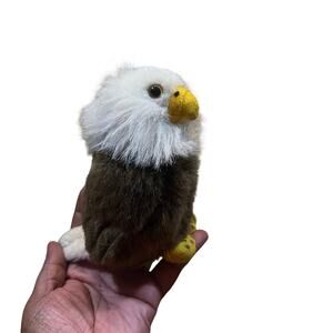 Wild Republic Bald Eagle Plush 6” Stuffed Bird Brown White Yellow Talons Toy